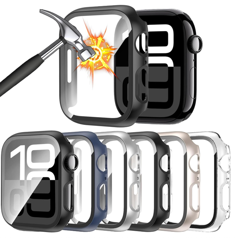 Apple Smartwatch Accessories - Tempered Glass+Case For Apple Watch 44mm