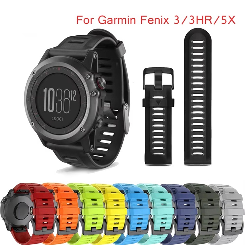 Silicone Band Replacement - 20/22/26mm Wristband For Garmin Fenix 5X/5Xplus/Fenix