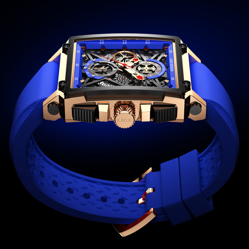 LIGE Men's Sports Chronograph  - Silicone Band Replacement 评论和价格