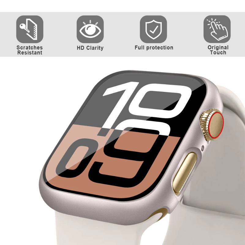 Tempered Glass+Case For Apple  - Apple Smartwatch Accessories 评论和价格