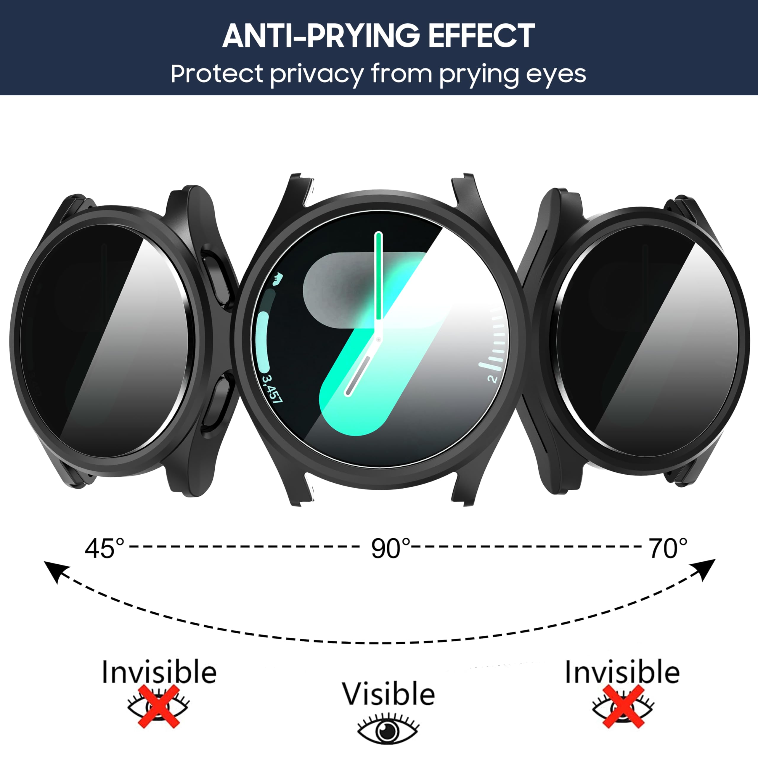Tempered Glass+Privacy case fo - Smartwatch Band Accessories 评论和价格