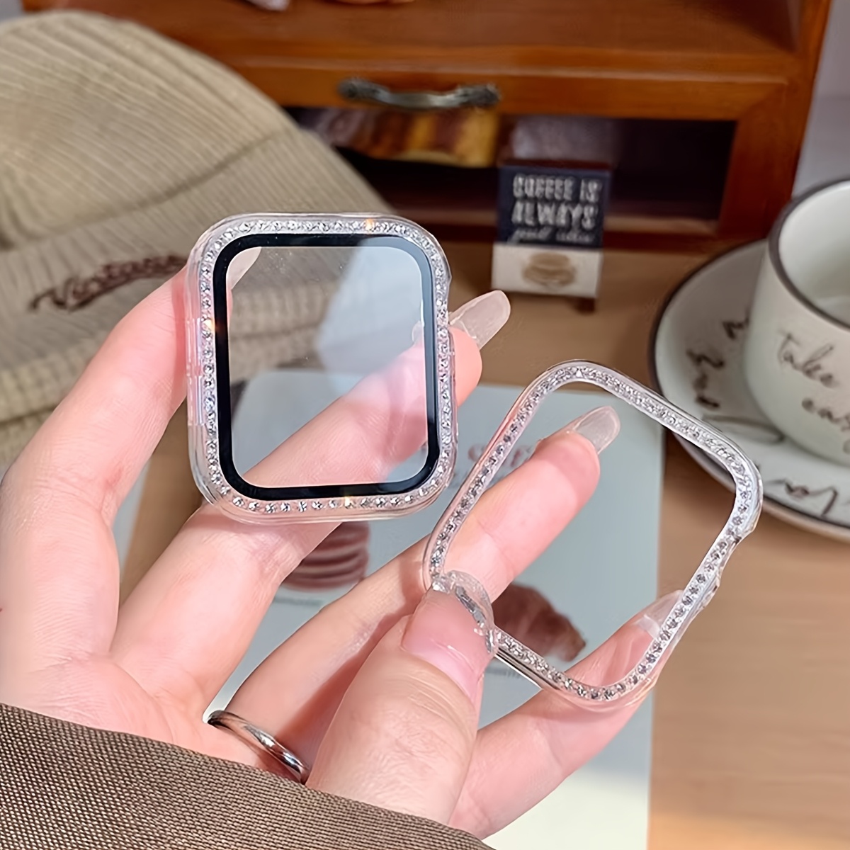 Glass+Diamond Case For Apple w - Smartwatch Band Accessories 评论和价格