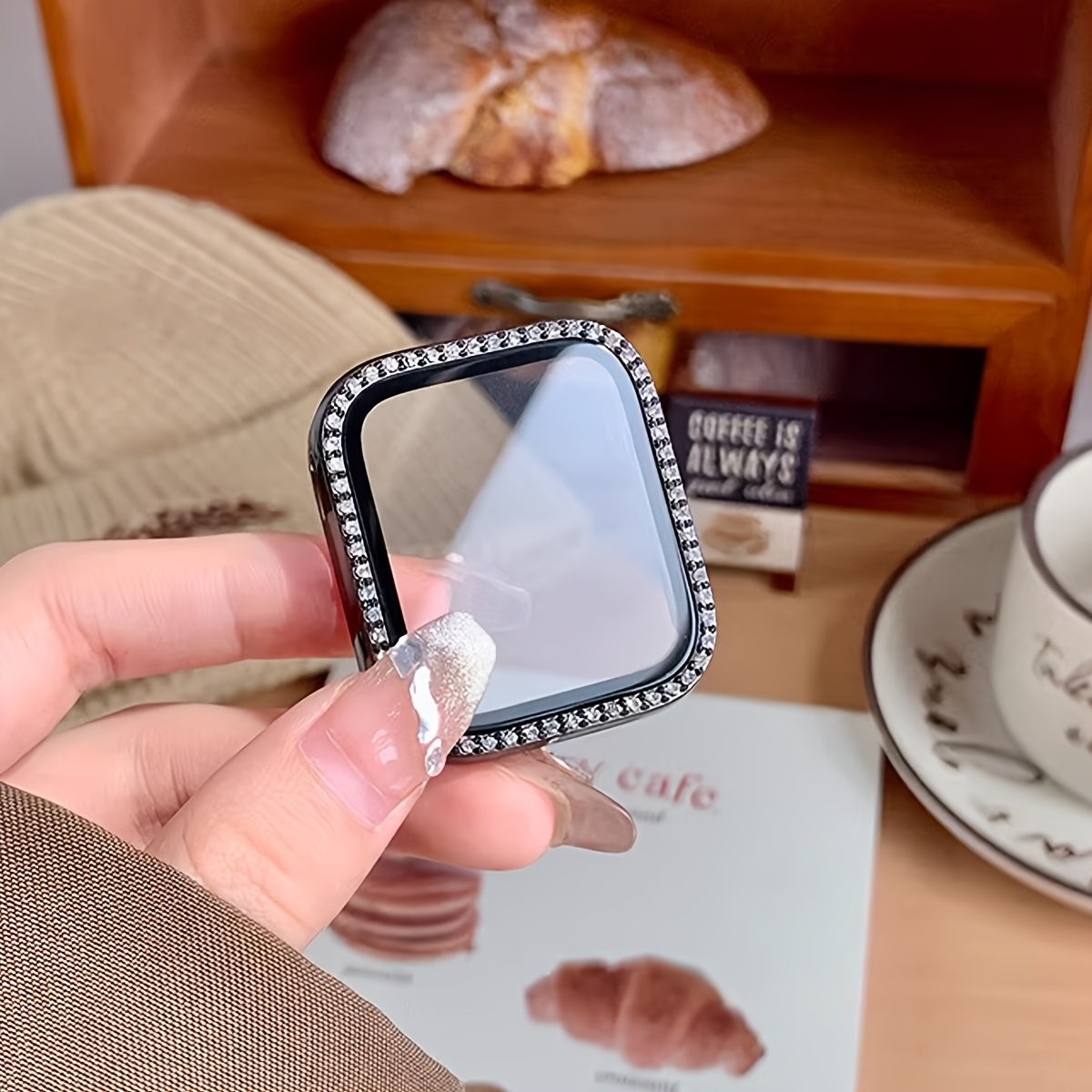 Glass+Diamond Case For Apple w - Smartwatch Band Accessories 评论和价格