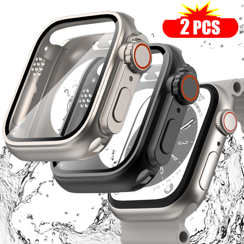 2PCS Tempered Glass+Cover For  - Apple Smartwatch Accessories 评论和价格