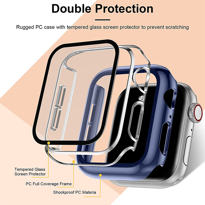 Tempered Glass+cover For Apple - Apple Smartwatch Accessories 评论和价格