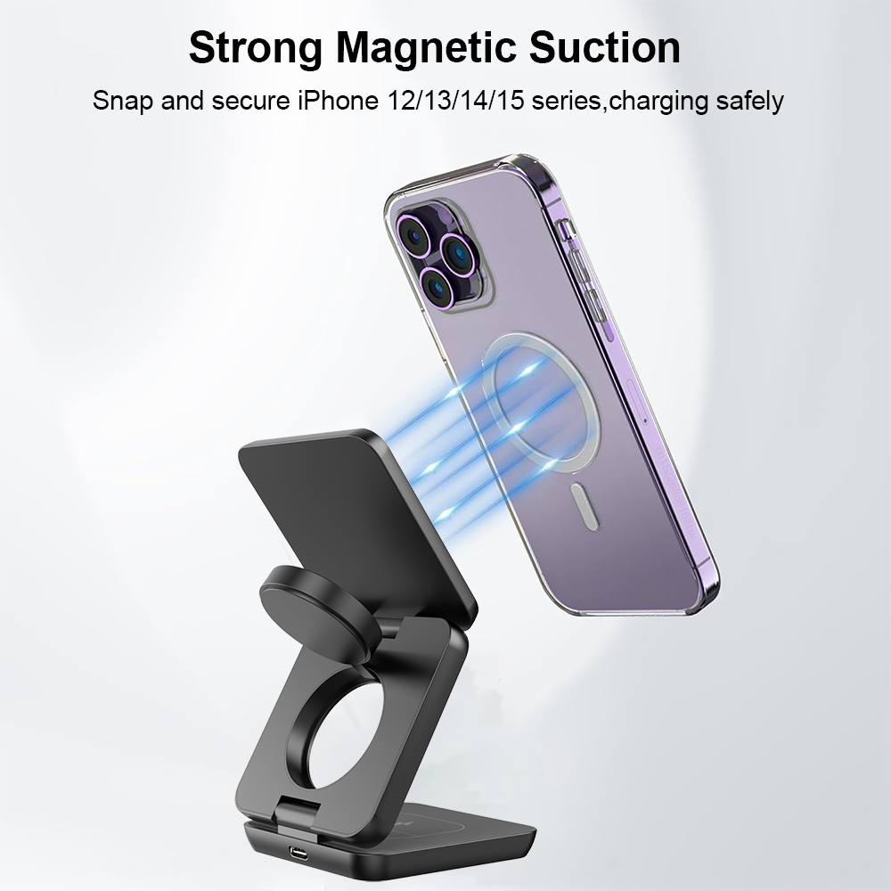 3 in 1 Foldable Magnetic Wirel - Watch Charger Cable 评论和价格