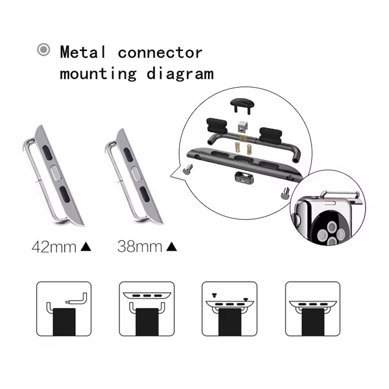2pcs Stainless Steel Connector - Apple Smartwatch Accessories 评论和价格