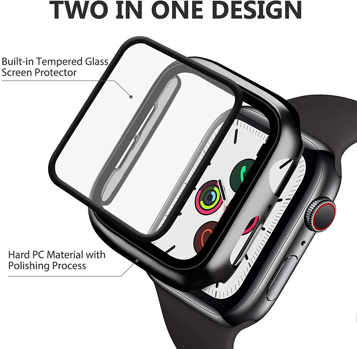 Tempered Glass+cover For Apple - Apple Smartwatch Accessories 评论和价格