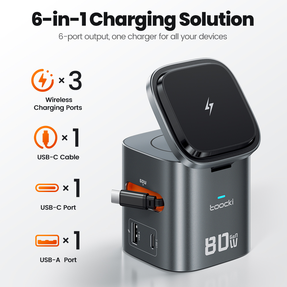 Toocki 80W 6-in-1 GaN Charging - Watch Charger Cable 评论和价格