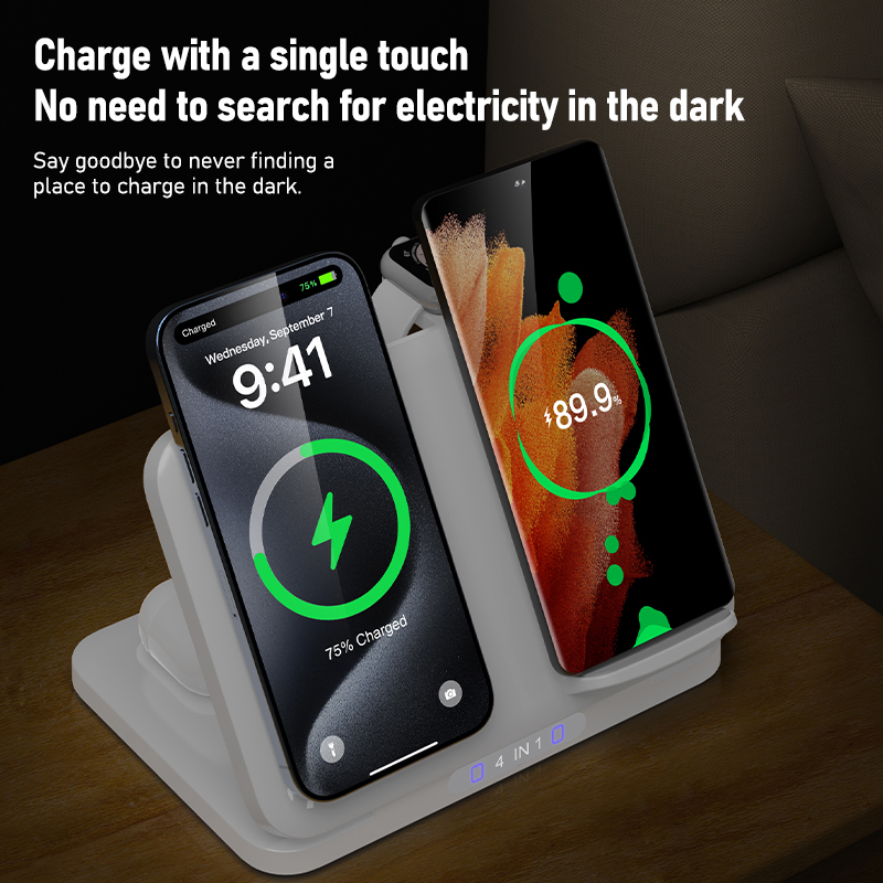 4 in 1 Dual Phone Wireless Cha - Watch Charger Cable 评论和价格
