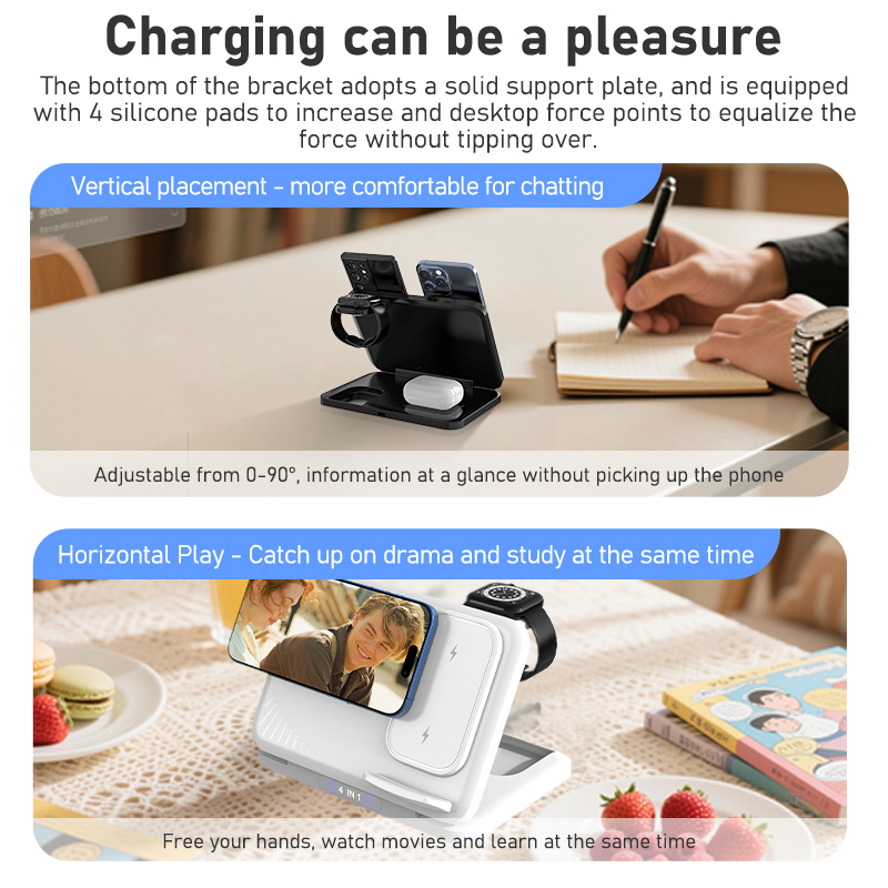 4 in 1 Dual Phone Wireless Cha - Watch Charger Cable 评论和价格