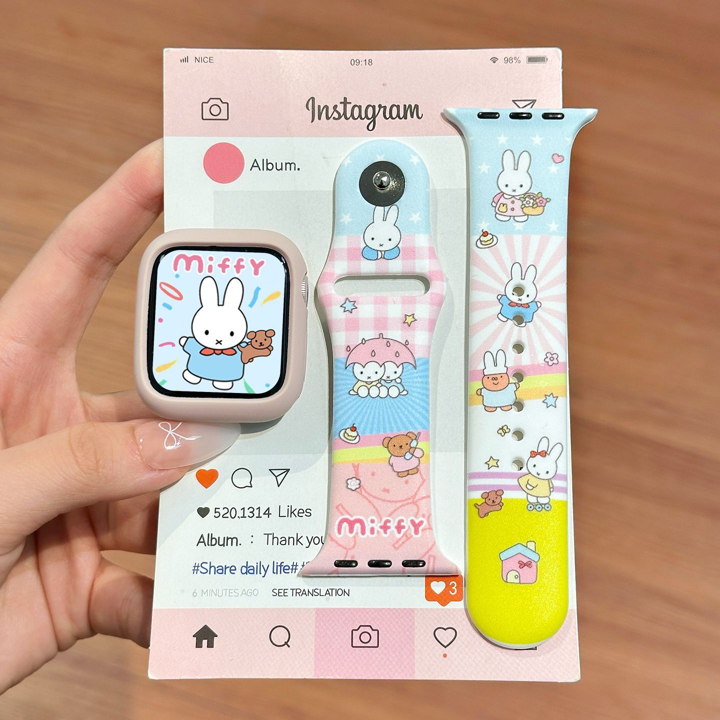 Dopamine Color Miffy Silicone  - Apple Smartwatch Accessories 评论和价格