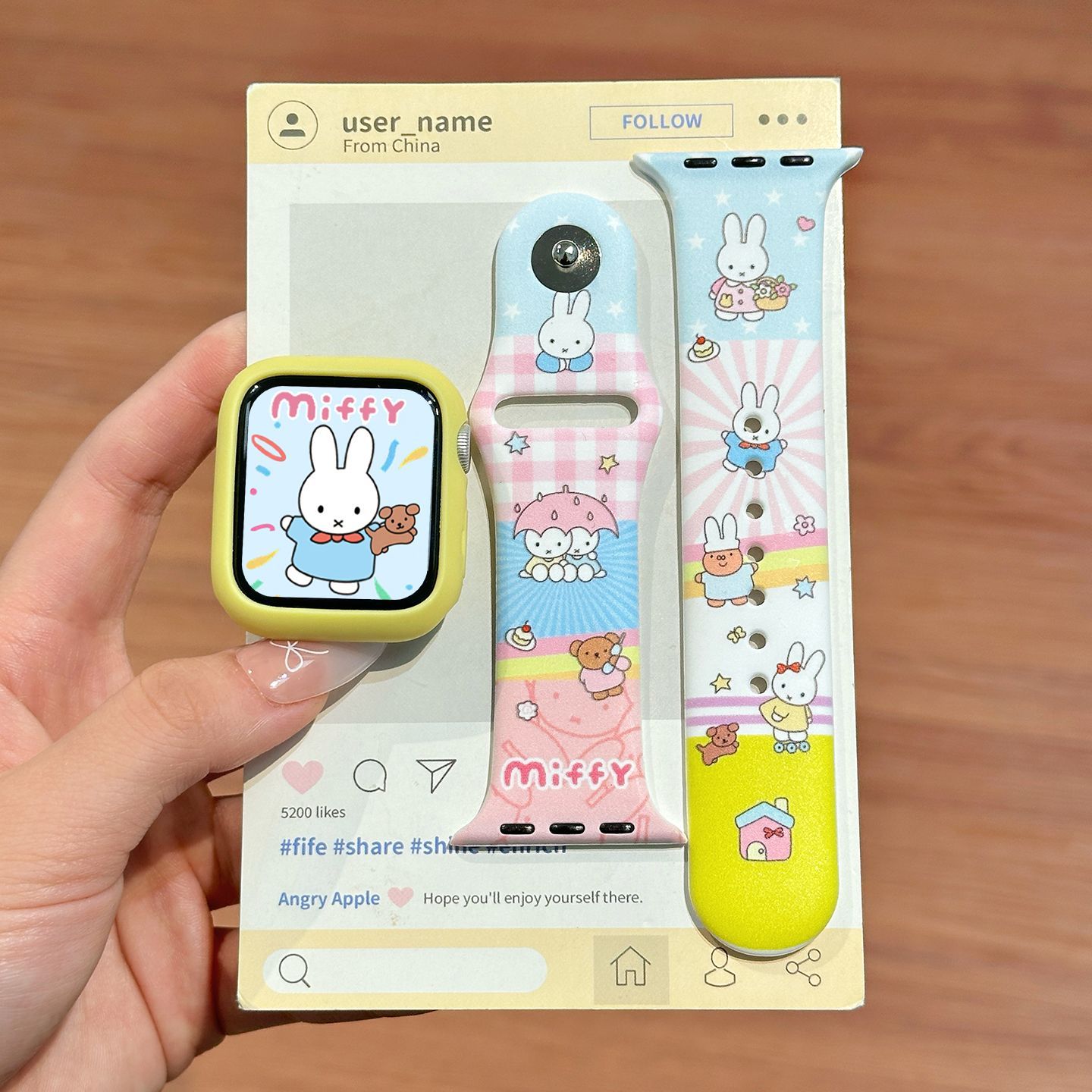 Dopamine Color Miffy Silicone  - Apple Smartwatch Accessories 评论和价格