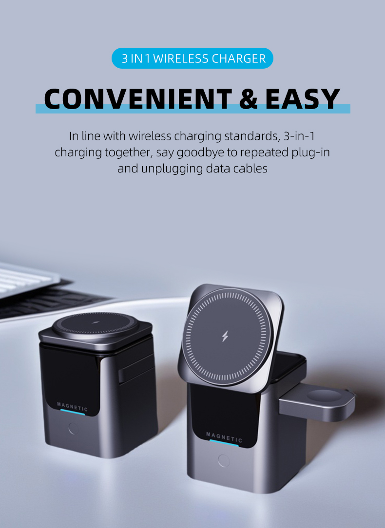 Magnetic 3 in 1 Wireless Charg - Watch Charger Cable 评论和价格