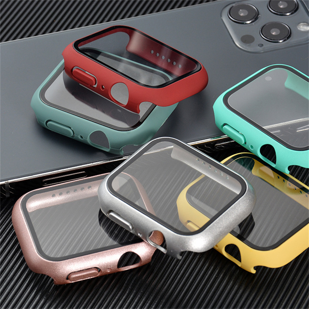 Tempered Glass+ Case For apple - Smartwatch Band Accessories 评论和价格