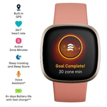 Fitbit Versa 3 Motivational He - Smartwatch X 评论和价格