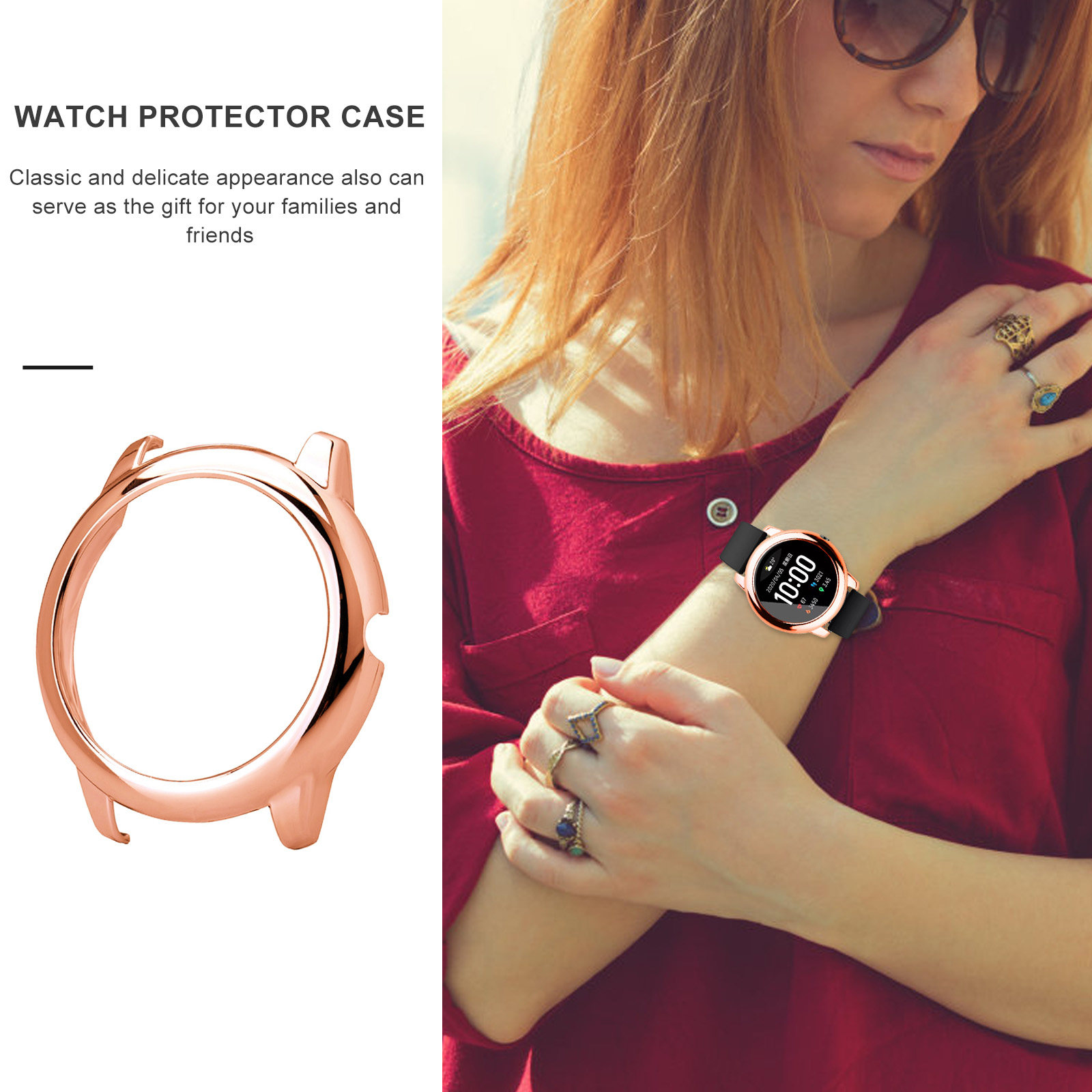 1Pcs Metal Color Protective Ca - Smartwatch Watch Accessories 评论和价格