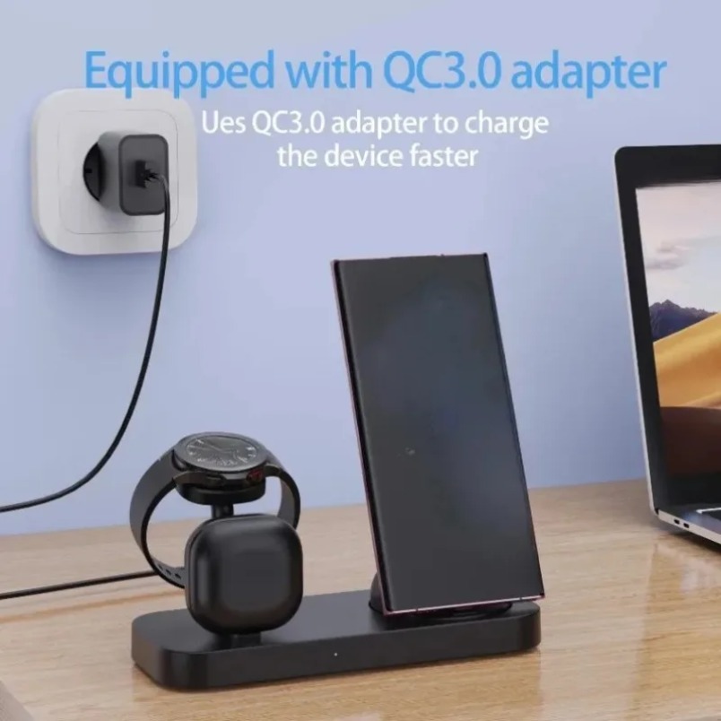 3 in 1 Wireless Charger Dual C - Watch Charger Cable 评论和价格