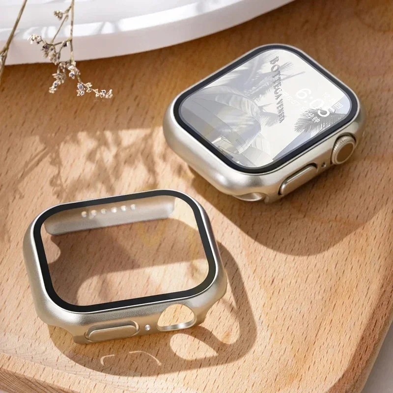 Tempered Glass+Cover For Apple - Smartwatch Band Accessories 评论和价格